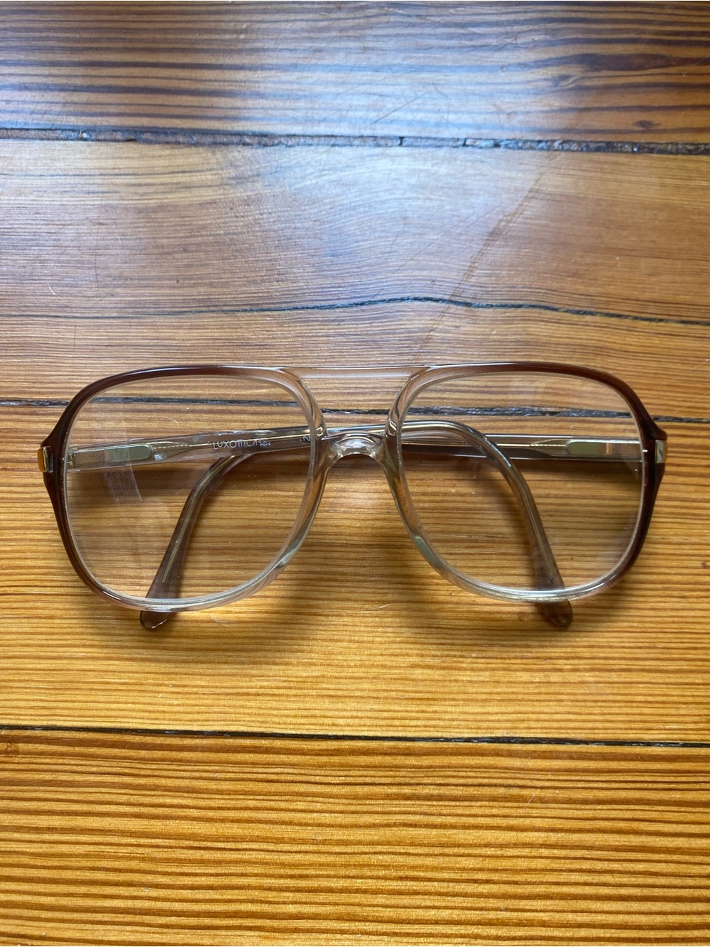 Vintage Luxottica Clear greywash Eyeglasses Frame Classic Square eyeglasses
